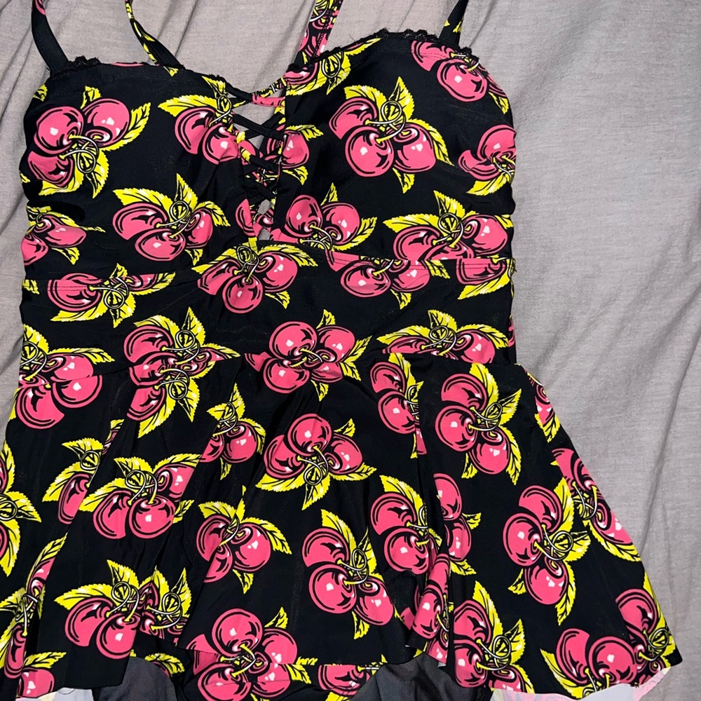 Torrid Black and cherry  One-Piece Swimsuit
